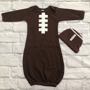 Football 0-3 Months Gown and Hat